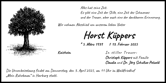 Traueranzeige von Horst Küppers von Donauwörther Zeitung