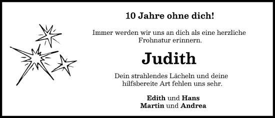 Traueranzeige von Judith  von Donauwörther Zeitung