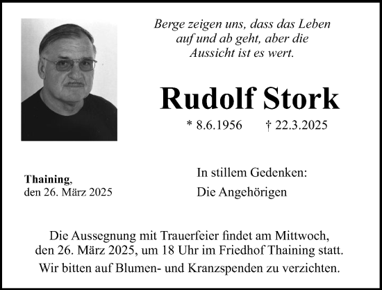 Traueranzeige von Rudolf Stork von Landsberger Tagblatt
