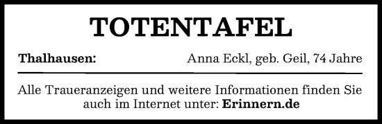 Traueranzeige von Totentafel vom 27.03.2025 von Aichacher Nachrichten