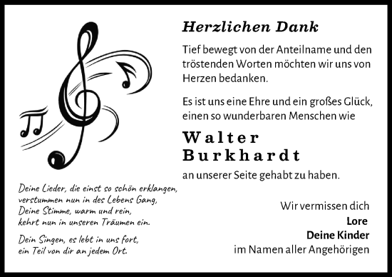 Traueranzeige von Walter Burkhardt von Günzburger Zeitung