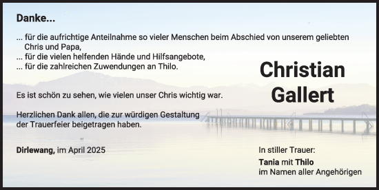 Traueranzeige von Christian Gallert von Mindelheimer Zeitung