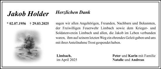 Traueranzeige von Jakob Holder von Günzburger Zeitung