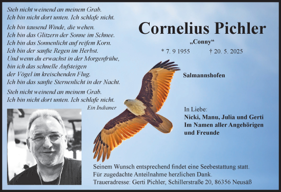 Traueranzeige von Cornelius Pichler von Augsburger Allgemeine