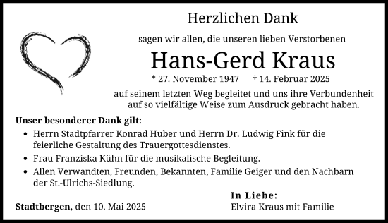 Traueranzeige von Hans-Gerd Kraus von Augsburger Allgemeine