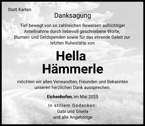 Traueranzeige von Hella Hämmerle von Günzburger Zeitung