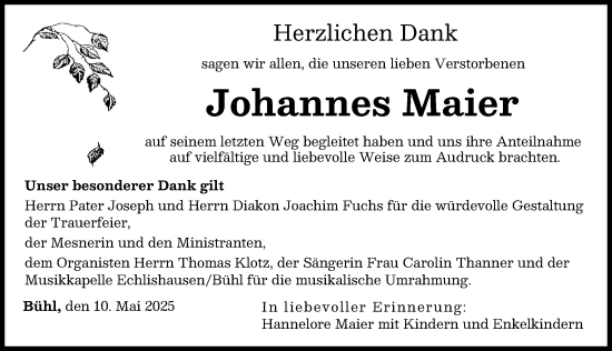 Traueranzeige von Johannes Maier von Günzburger Zeitung