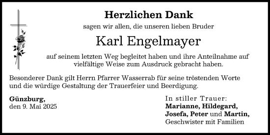 Traueranzeige von Karl Engelmayer von Günzburger Zeitung
