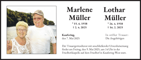Traueranzeige von Marlene Müller von Landsberger Tagblatt
