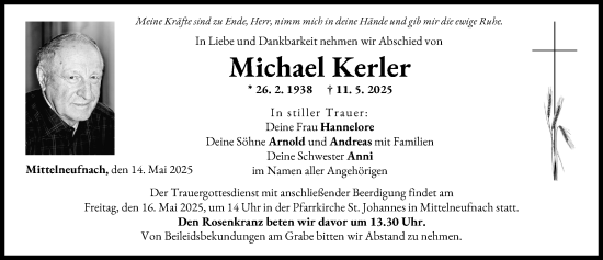 Traueranzeige von Michael Kerler von Mindelheimer Zeitung, Augsburg-Land