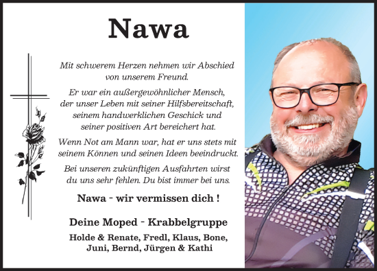 Traueranzeige von Nawa  von Mindelheimer Zeitung