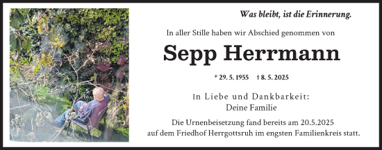 Traueranzeige von Sepp Herrmann von Friedberger Allgemeine