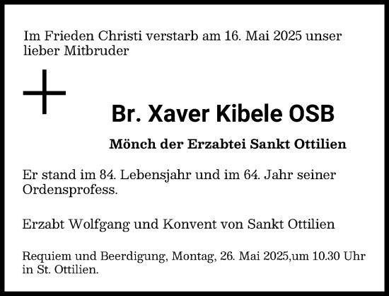 Traueranzeige von Xaver Kibele von Landsberger Tagblatt