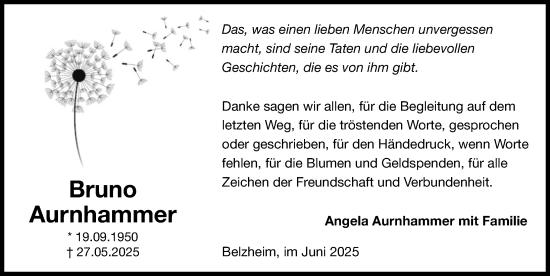 Traueranzeige von Bruno Aurnhammer von Rieser Nachrichten