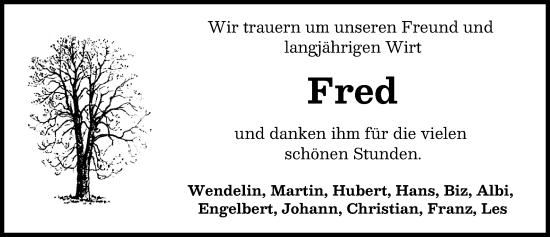 Traueranzeige von Fred  von Mindelheimer Zeitung