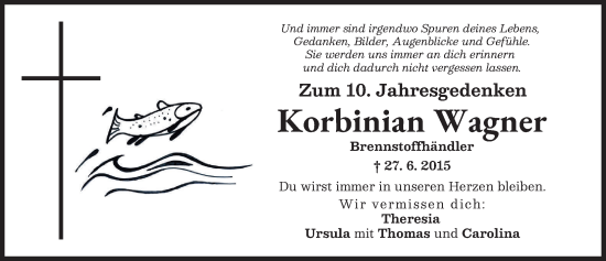 Traueranzeige von Korbinian Wagner von Friedberger Allgemeine