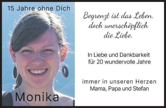 Traueranzeige von Monika  von Friedberger Allgemeine