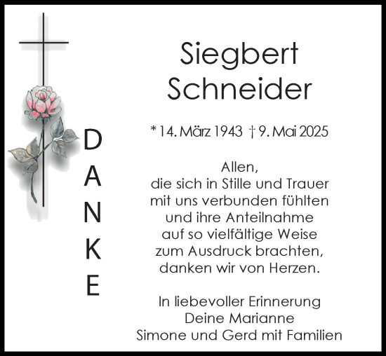Traueranzeige von Siegbert Schneider von Neu-Ulmer Zeitung
