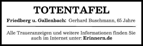 Traueranzeige von Totentafel vom 16.06.2025 von Aichacher Nachrichten
