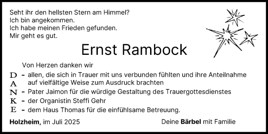 Traueranzeige von Ernst Rambock von Neu-Ulmer Zeitung