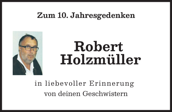 Traueranzeige von Robert Holzmüller von Friedberger Allgemeine