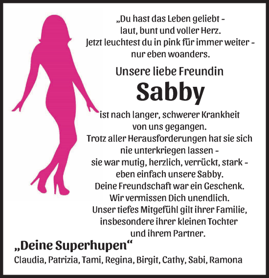 Traueranzeige von Sabby  von Landsberger Tagblatt