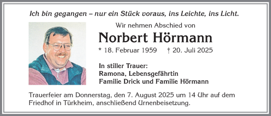 Traueranzeige von Norbert Hörmann von Mindelheimer Zeitung