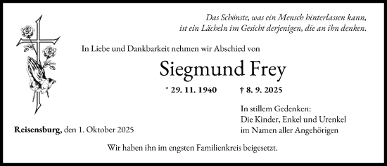 Traueranzeige von Siegmund Frey von Günzburger Zeitung