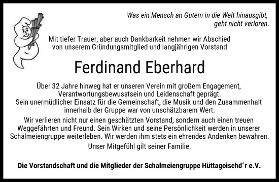 Traueranzeige von Ferdinand Eberhard von Donau Zeitung