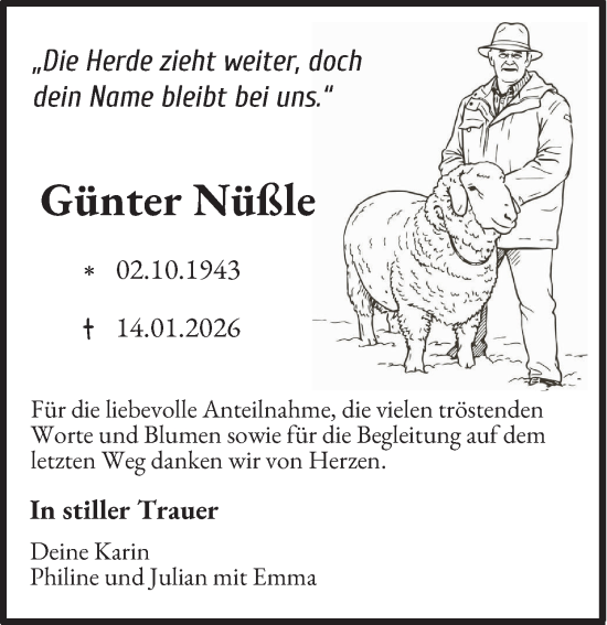 Traueranzeige von Günter Nüßle von Neu-Ulmer Zeitung