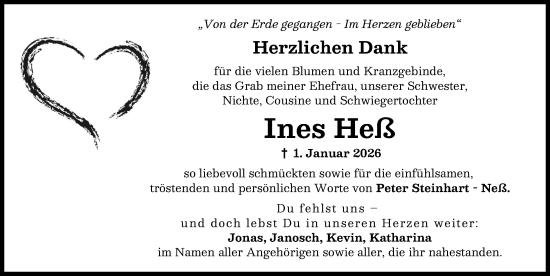 Traueranzeige von Ines Heß von Günzburger Zeitung