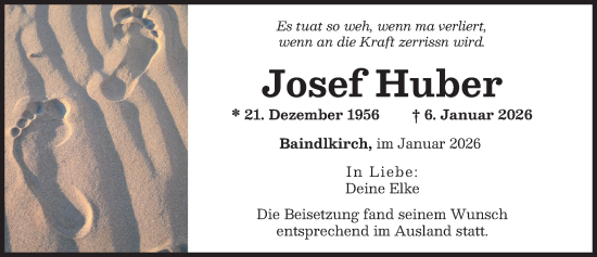 Traueranzeige von Josef Huber von Augsburger Allgemeine