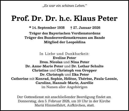 Traueranzeige von Klaus Peter von Augsburger Allgemeine