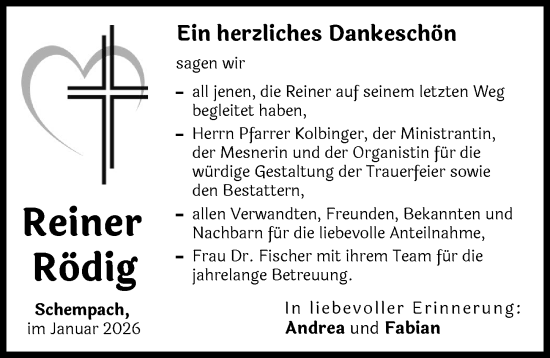 Traueranzeige von Reiner Rödig von Augsburg-Land