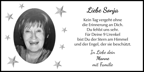 Traueranzeige von Sonja  von Augsburger Allgemeine, Rieser Nachrichten